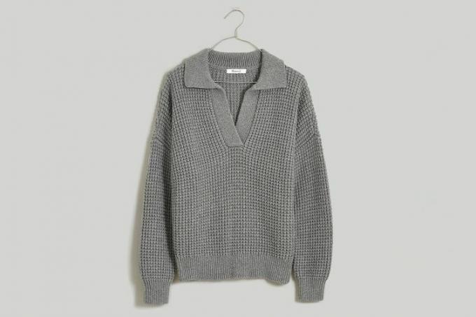 Sweter Madewell Henley o waflowym splocie