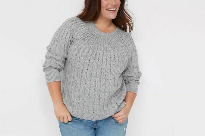 Sweter z okrągłym dekoltem i okrągłym dekoltem Lane Bryant