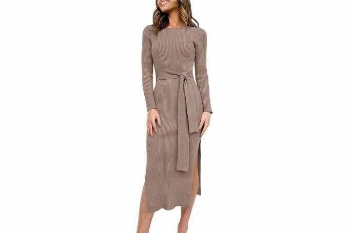 Damska elegancka sukienka sweterkowa Amazon ANRABESS na jesień 2023