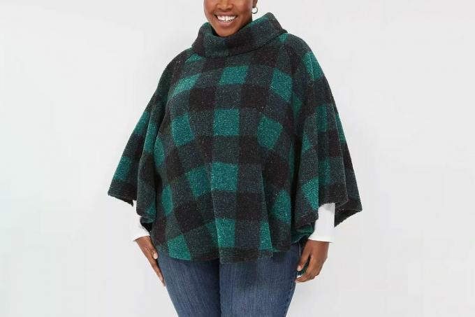 Poncho Lane Bryant o luźnym kroju z kołnierzem