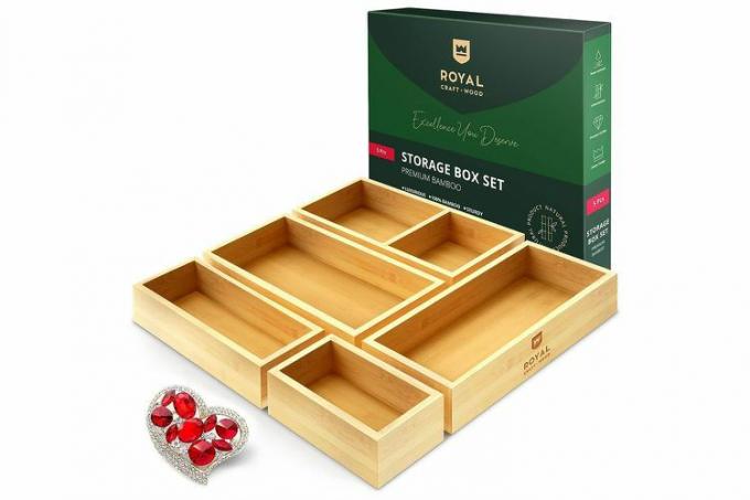 Luksusowy bambusowy organizer do szuflad Amazon ROYAL CRAFT WOOD